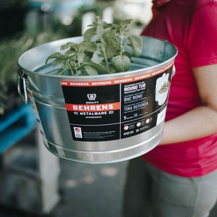 5 Gallon Galvanized Steel Round Tub