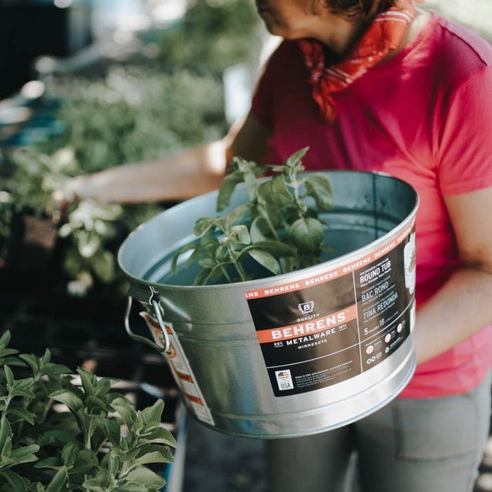 5 Gallon Galvanized Steel Round Tub