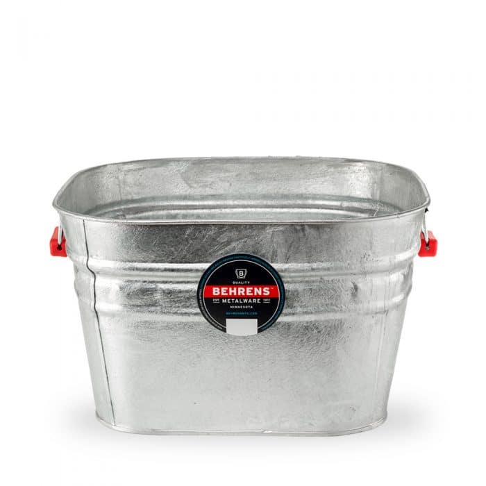 hot dipped square tub with black comfort grip handles