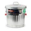 galvanized trash can with comfort grips