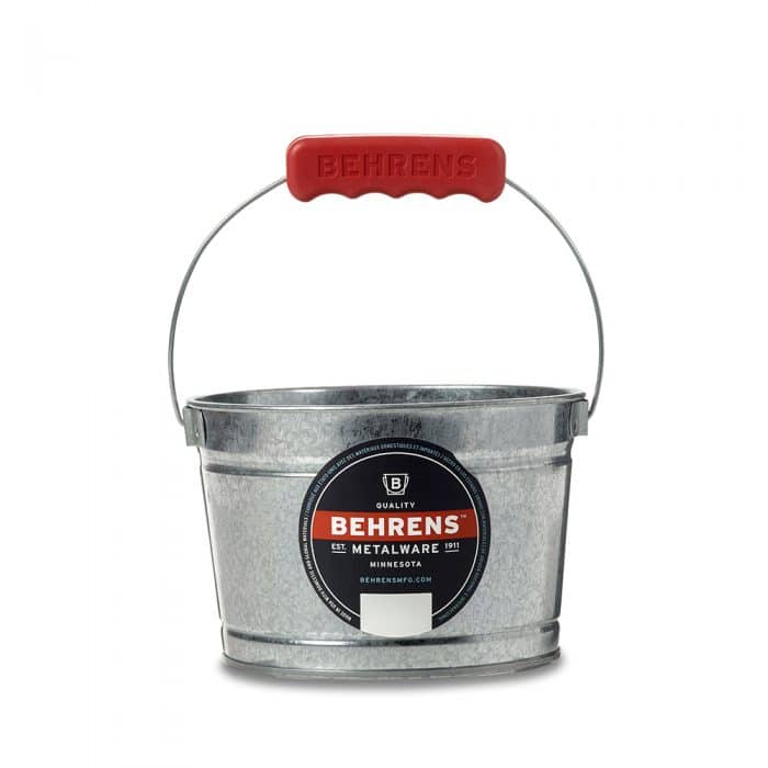 hot dipped galvanized steel pail with red grip handle