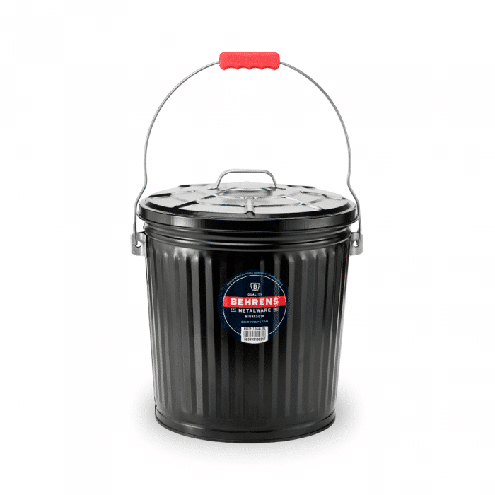 black ash pail with red comfort grip