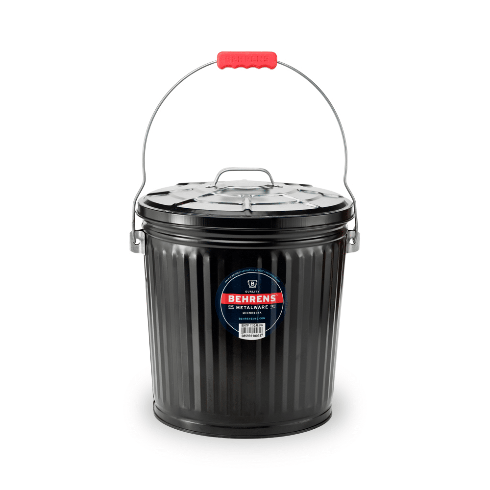 Ash Bucket with Handle and Lid - Oval, Anthracite 15 Litres