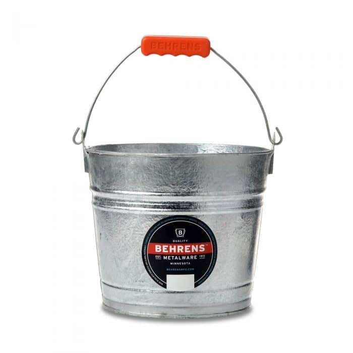 Orange comfort grip on bucket bale