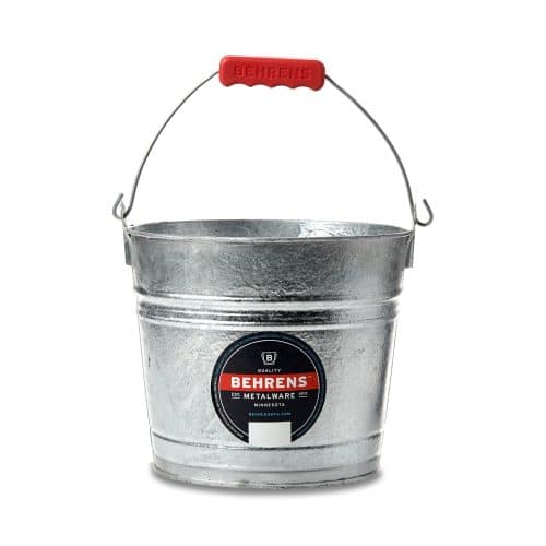 large red comfort grip on pail