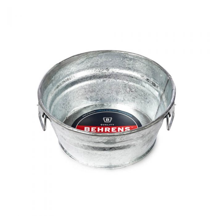 2 Quart Hot Dipped Steel Mini Round Low Flat Tub Main