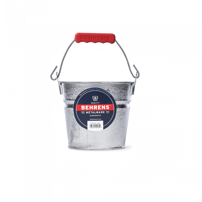 hot dipped galvanized steel pail with red grip handle