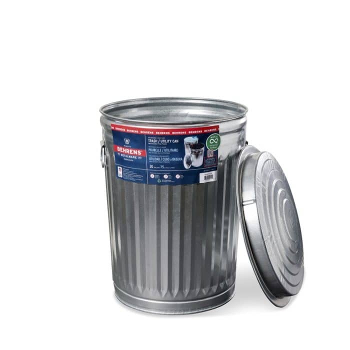 20 Gallon Galvanized Steel Trash Can with Lid - Image 5