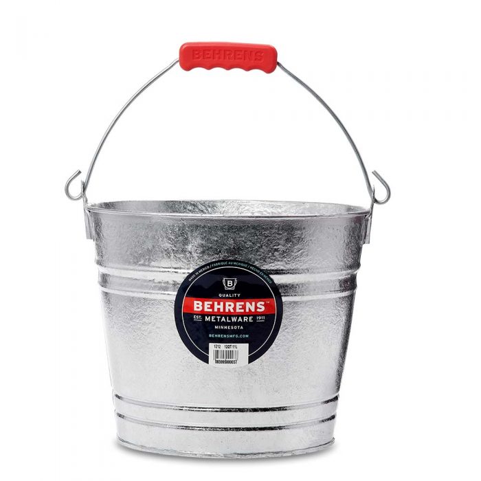 12 qt pail with a red comfort grip on handle
