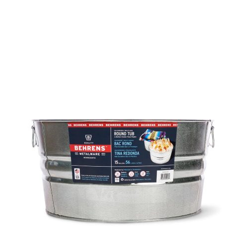 15 Gallon Galvanized Steel Round Tub