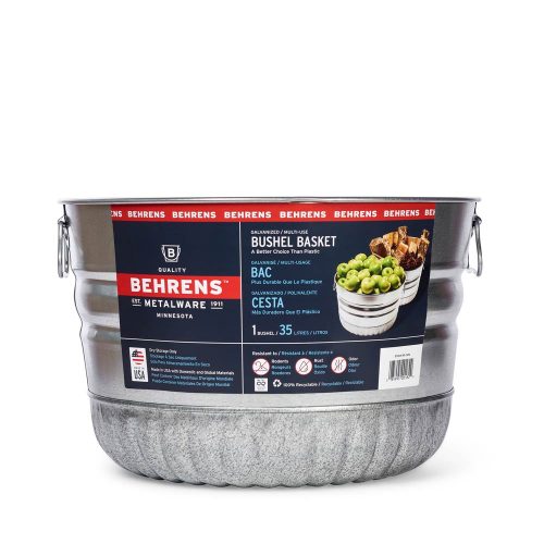 Metalware Classics Galvanized Steel Bushel Basket