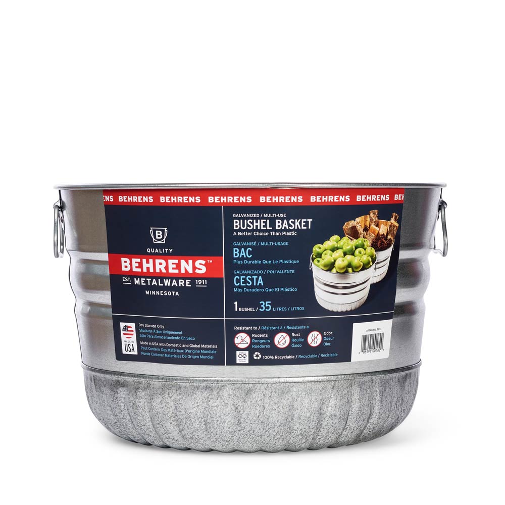 Metalware Classics Galvanized Steel Bushel Basket Metalware Classics Galvanized Steel Bushel Basket