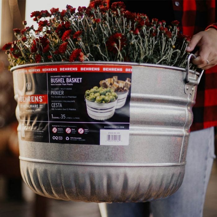 Metalware Classics Galvanized Steel Bushel Basket