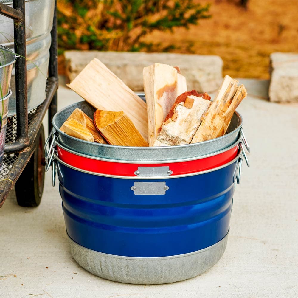 Galvanized Steel Red Bushel / Utility Basket Behrens Mfg