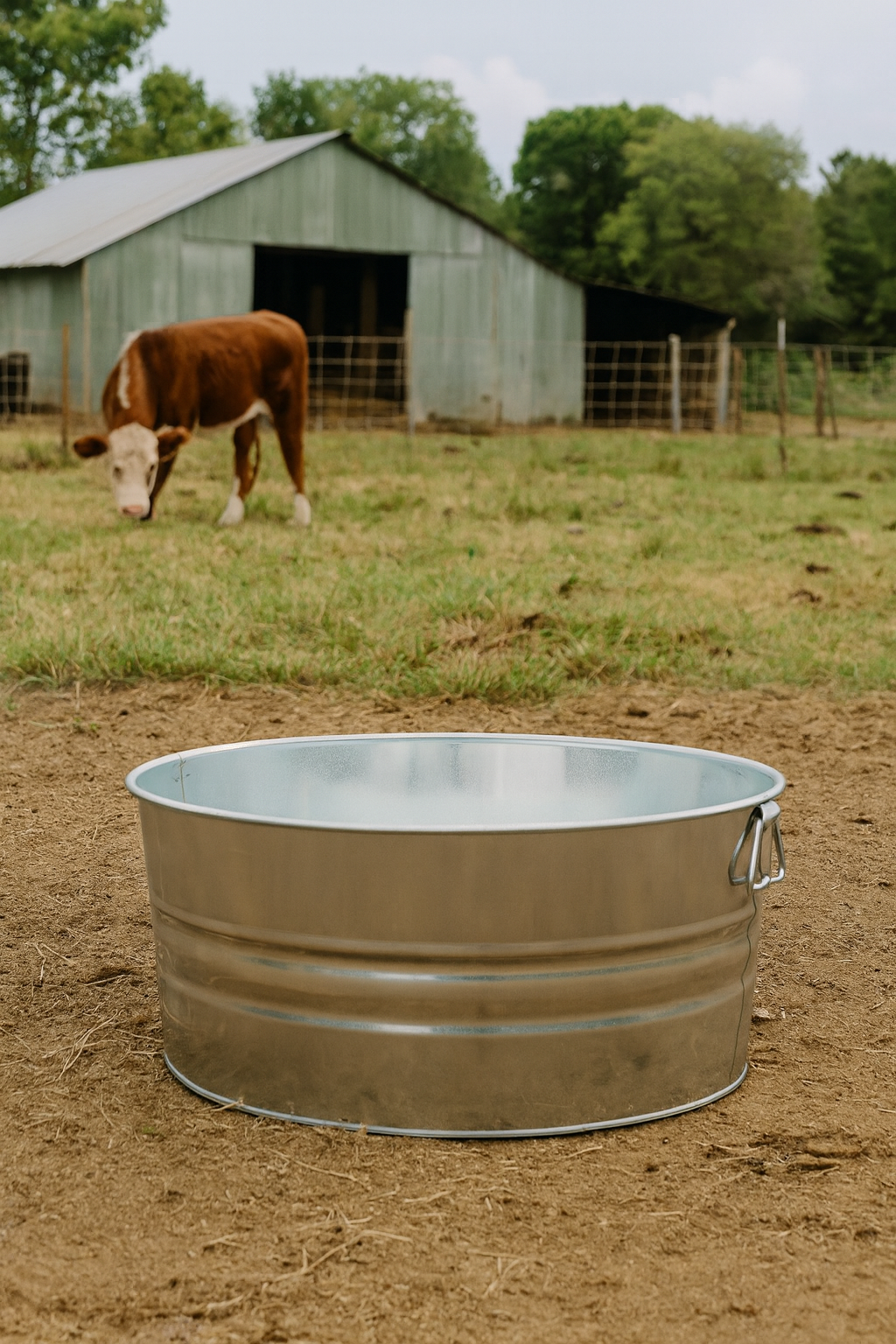 17 Gallon Galvanized Steel Round Tub - Image 2