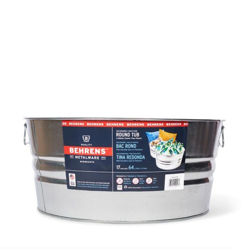 17 Gallon Galvanized Steel Round Tub