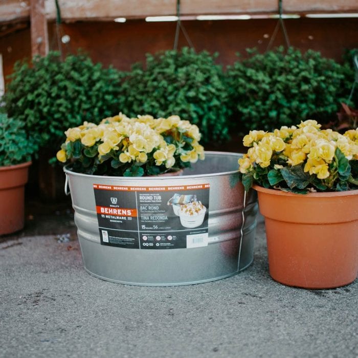 15 Gallon Galvanized Steel Round Tub