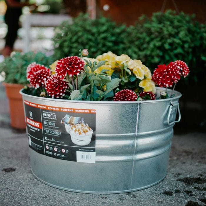 15 Gallon Galvanized Steel Round Tub