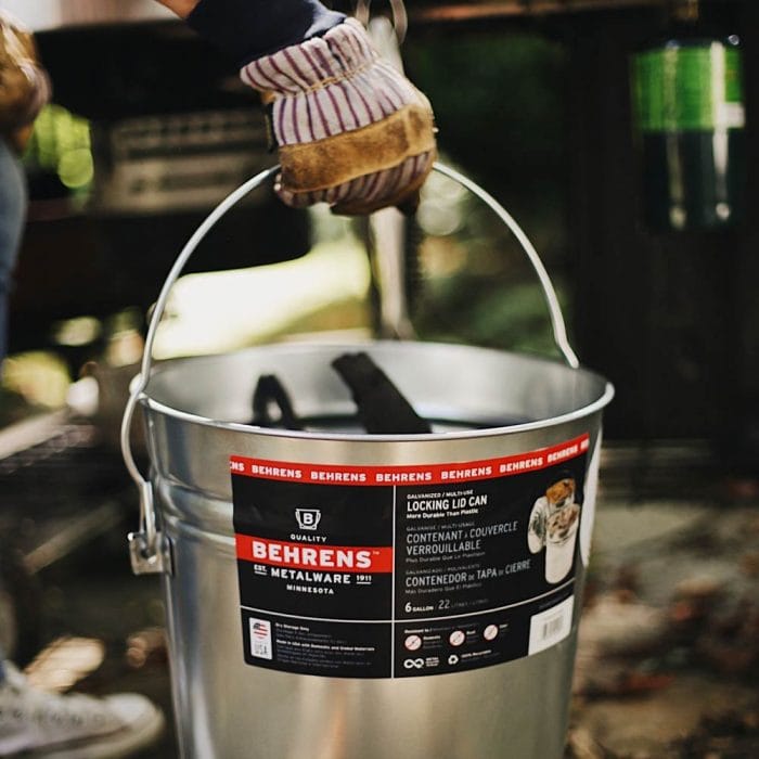 Metalware Classics 6 Gallon Galvanized Steel Can with Locking Lid