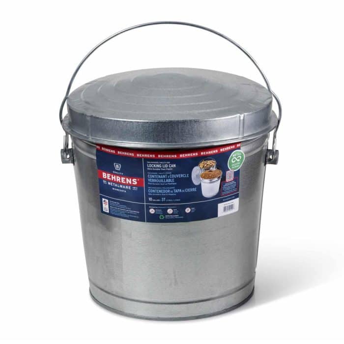 10 Gallon Galvanized Steel Locking Lid Trash Can with Lid