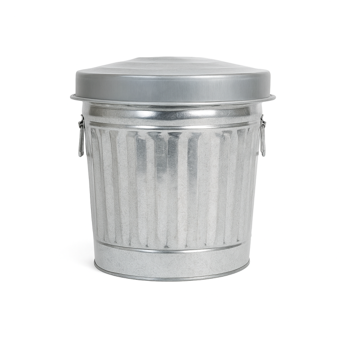 6 Gallon Galvanized Steel Utility Trash Can with Lid