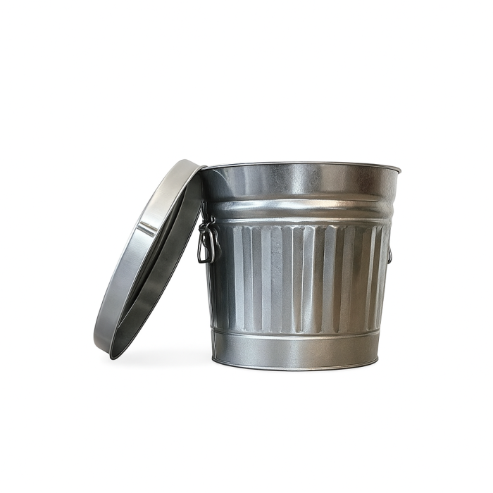 6 Gallon Galvanized Steel Utility Trash Can with Lid - Image 3