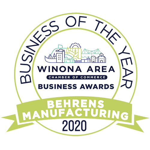 Behrens-Badge-resized Business of the year badge for 2021 from Winona chamber of commerce