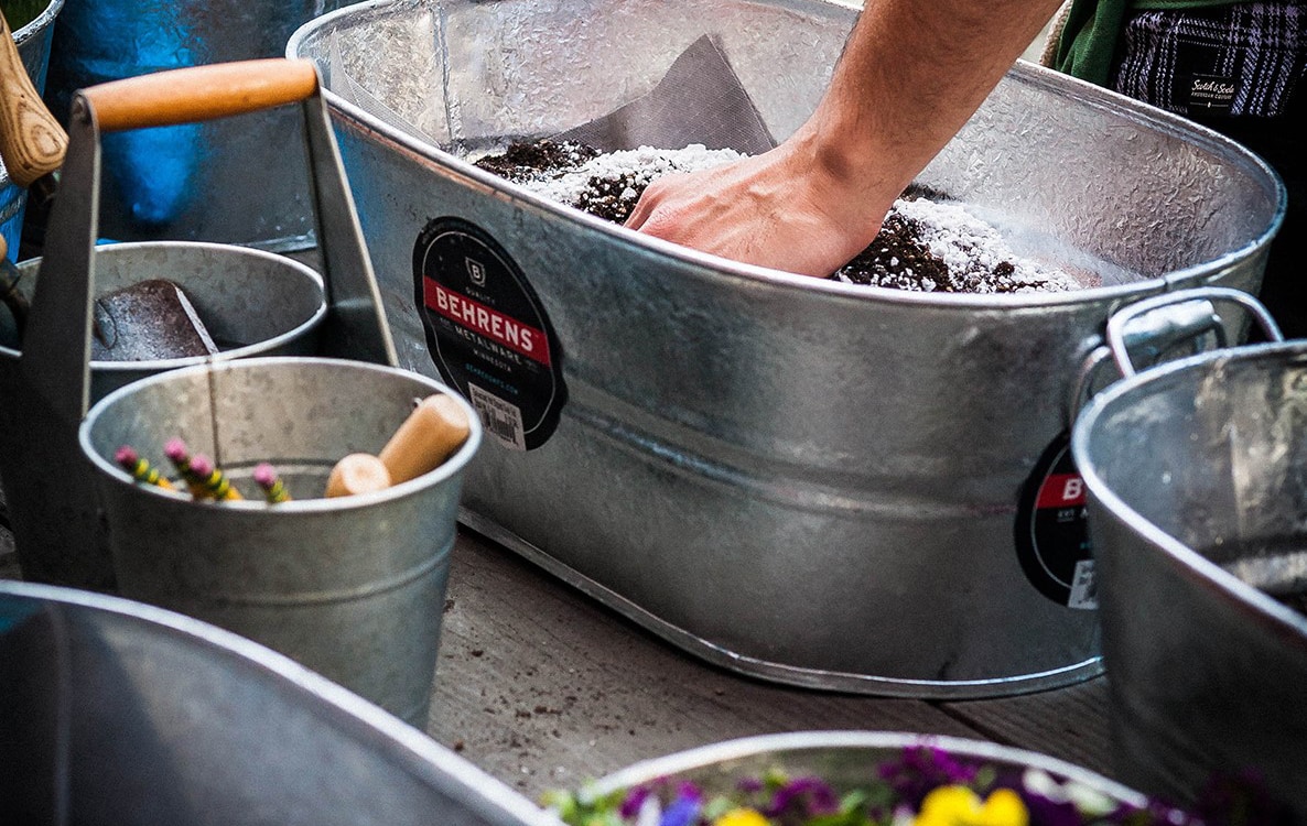 Behrens Container Gardening - Galvanized Steel planting