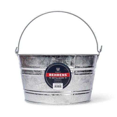 4.25 Gallon Round Plastic Buckets (Natural White) w/ Wire Handle & Grip