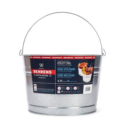 4 and quarter Gallon Galvanized Steel Pail