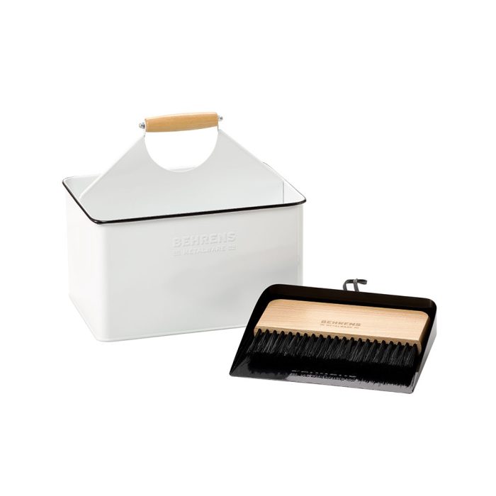 Galvanized Steel Dustpan & Brush Set - Black - Image 3