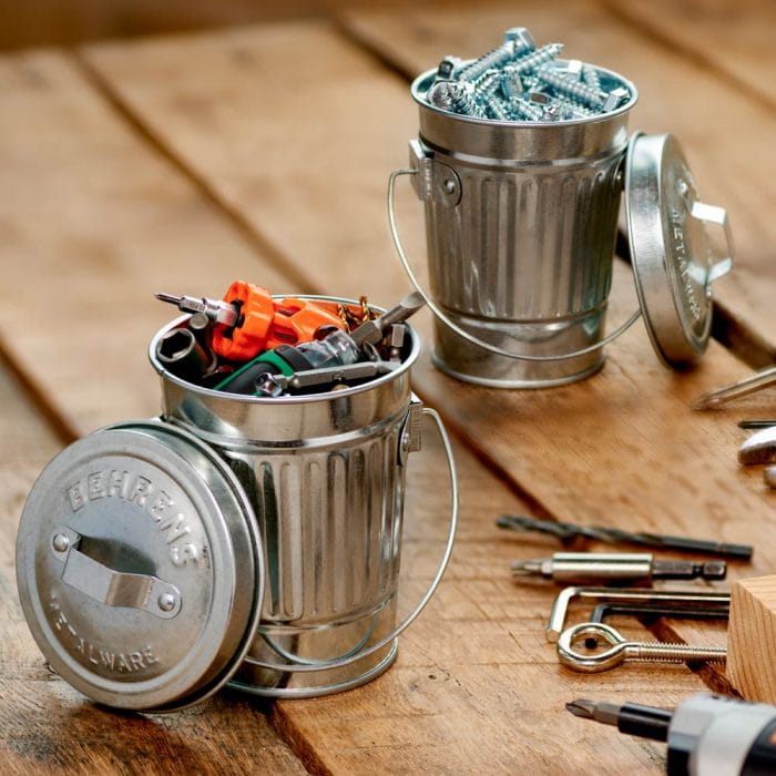 Mini Galvanized Steel Trash Cans with Lids