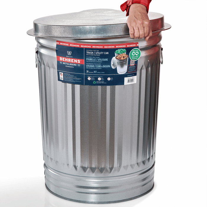20 Gallon Galvanized Steel Trash Can Replacement Lid - Image 4