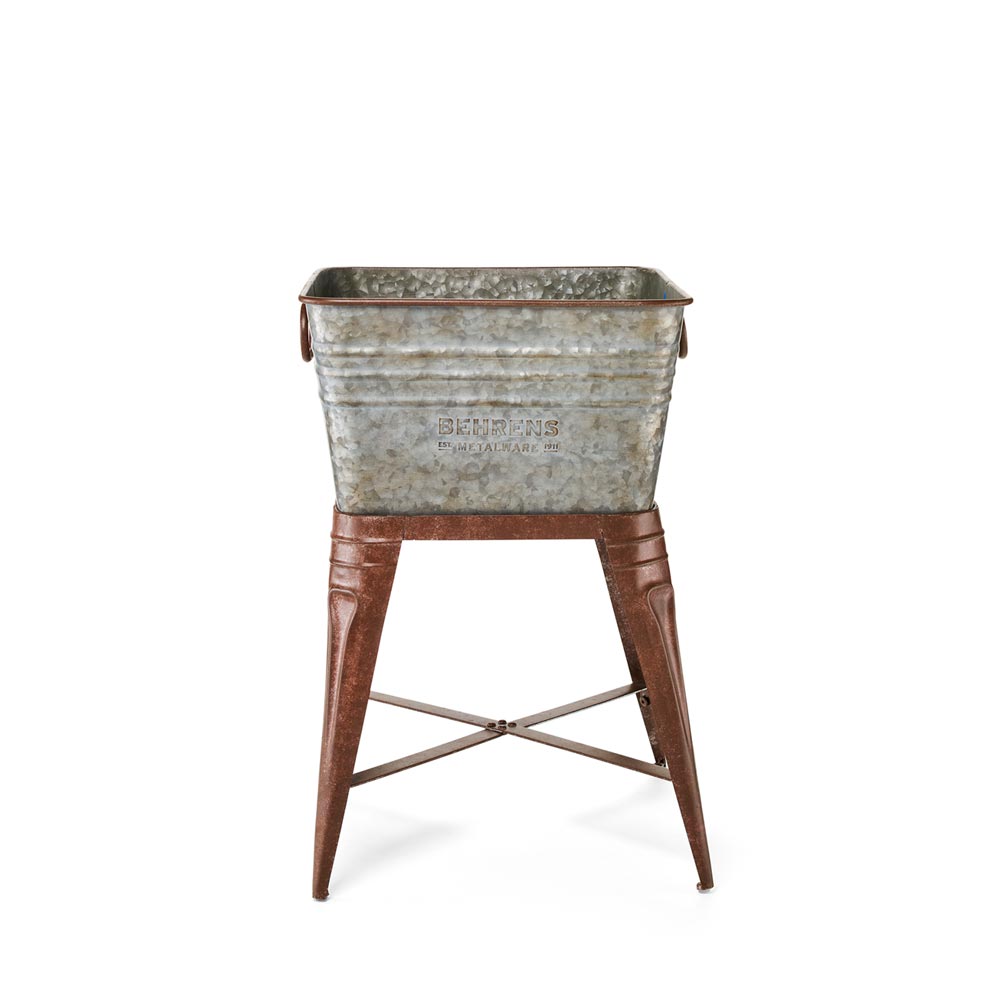M19ST1 Rustic Square Tub with Stand 7 Gallon