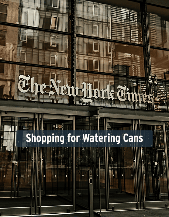 New York Times HQ with Shopping for Watering Cans overlay