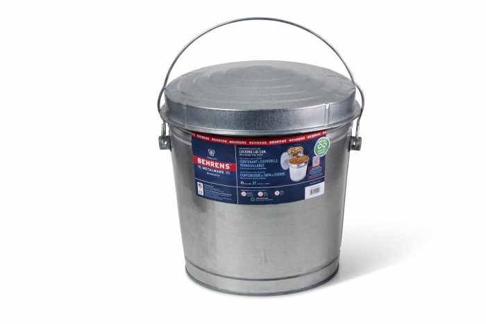 10 Gallon Galvanized Steel Locking Lid Trash Can with Lid - Image 4