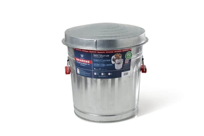 10 Gallon Galvanized Steel Trash Can with Lid - Image 7