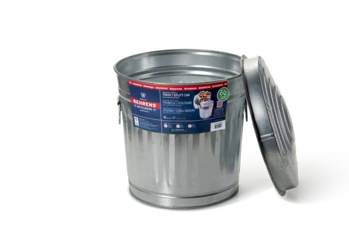 10 Gallon Galvanized Steel Trash Can with Lid - Image 6