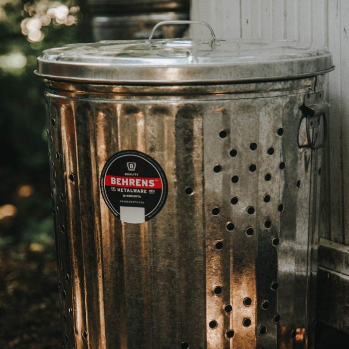 20 Gallon Galvanized Steel Outdoor Compost Trash Can