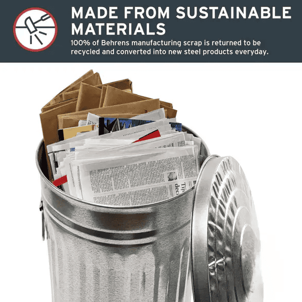 10 Gallon Galvanized Steel Utility / Trash Can with Lid - Image 2