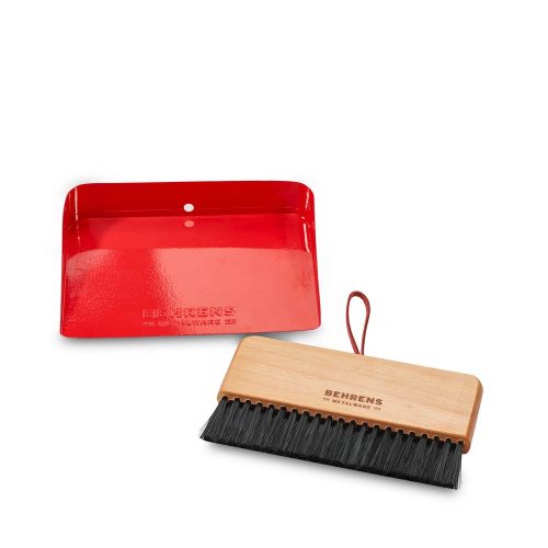 Galvanized Steel Dustpan & Brush Red Metal Dustpan & Brush