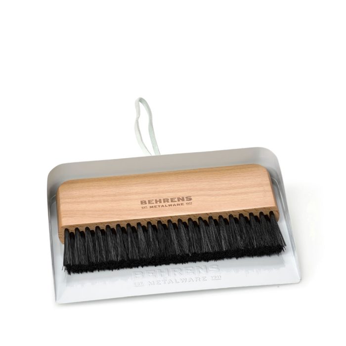 Galvanized Steel Dustpan & Brush Set - White