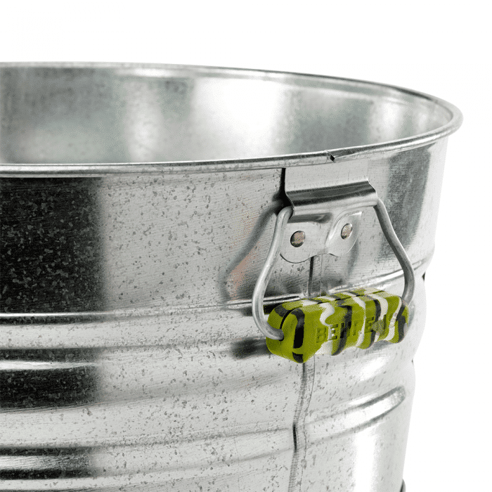 Close up of small camo comfort grip for metal tub handles
