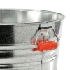 closeup of small orange grip on metal tub