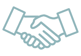 Behrens Manufacturing line drawing of shaking hands