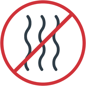 no-odor-icon Odor waves with a circle and line trough it