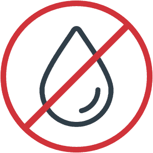 no-rust-icon Water drip with a circle and a line through it