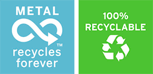 100% sustainability and 100% recyclable watermarks